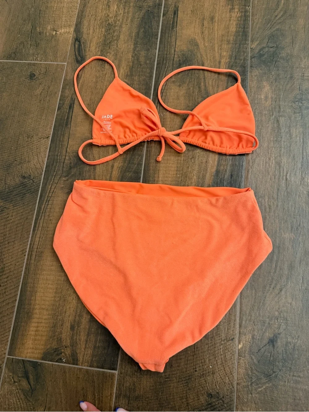 Jade Swim Terry Orange High-Waist Bikini Set